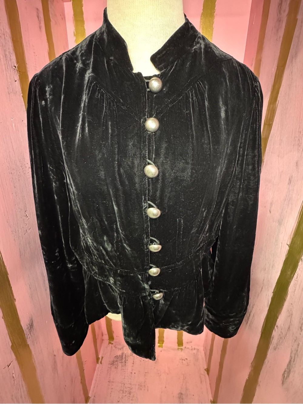 INC Black Velvet Button-Front Women's Jacket